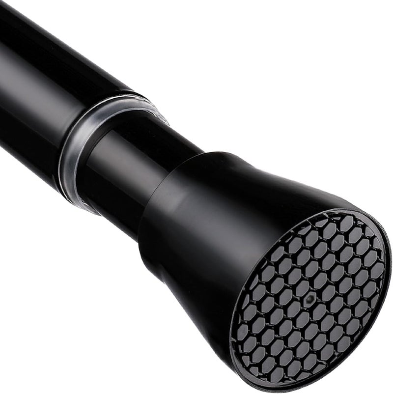 MEXAU Black Shower Curtain Rod 40-73 inch Black Shower Rod Tension Curtain Rod No Drilling Shower Curtain Rods Spring Tension Shower Rods for Bathroom - Image 1